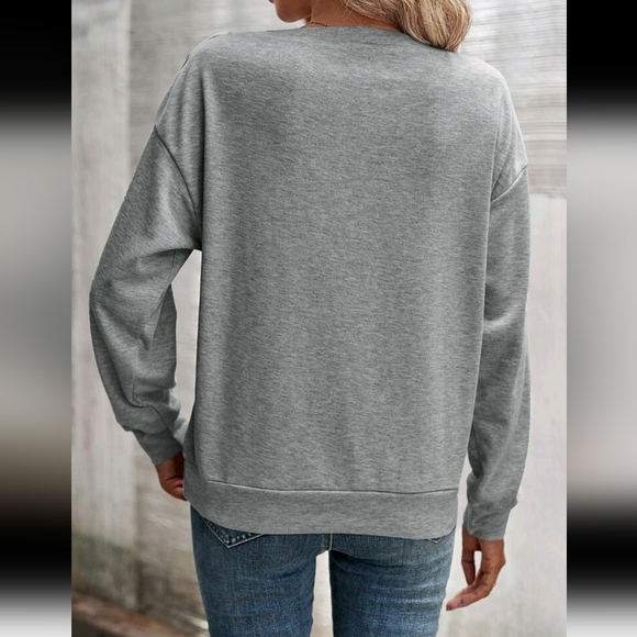 Asymmetrical Neck Sweatshirt - Picture 6 of 6